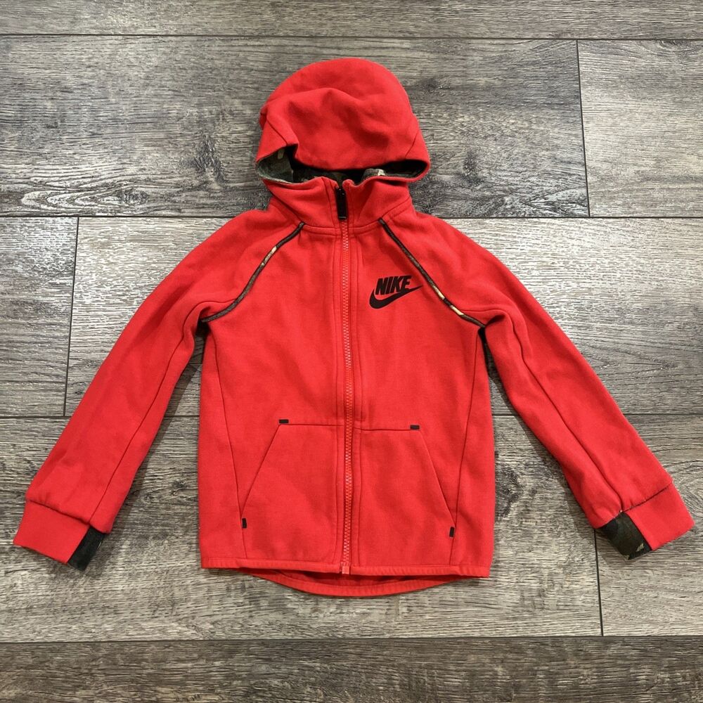 Nike Tech Red Camo Accents Full Zip Kids Size XS (4)